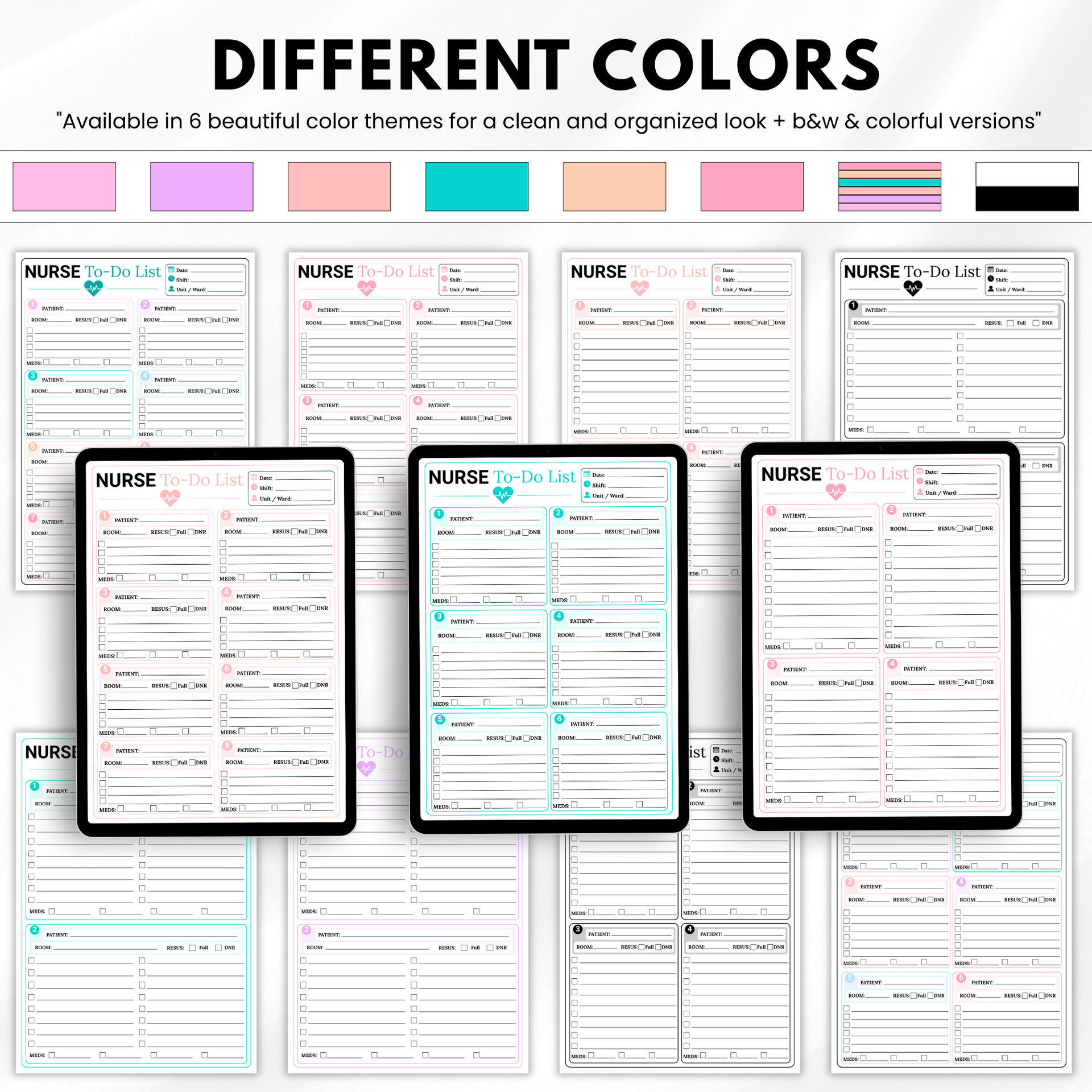 Nurse to Do List Printable, Nurse Report Sheet, Nursing Student Planner, Shift Report Template, Patient Care Organizer, RN Brain Sheet PDF