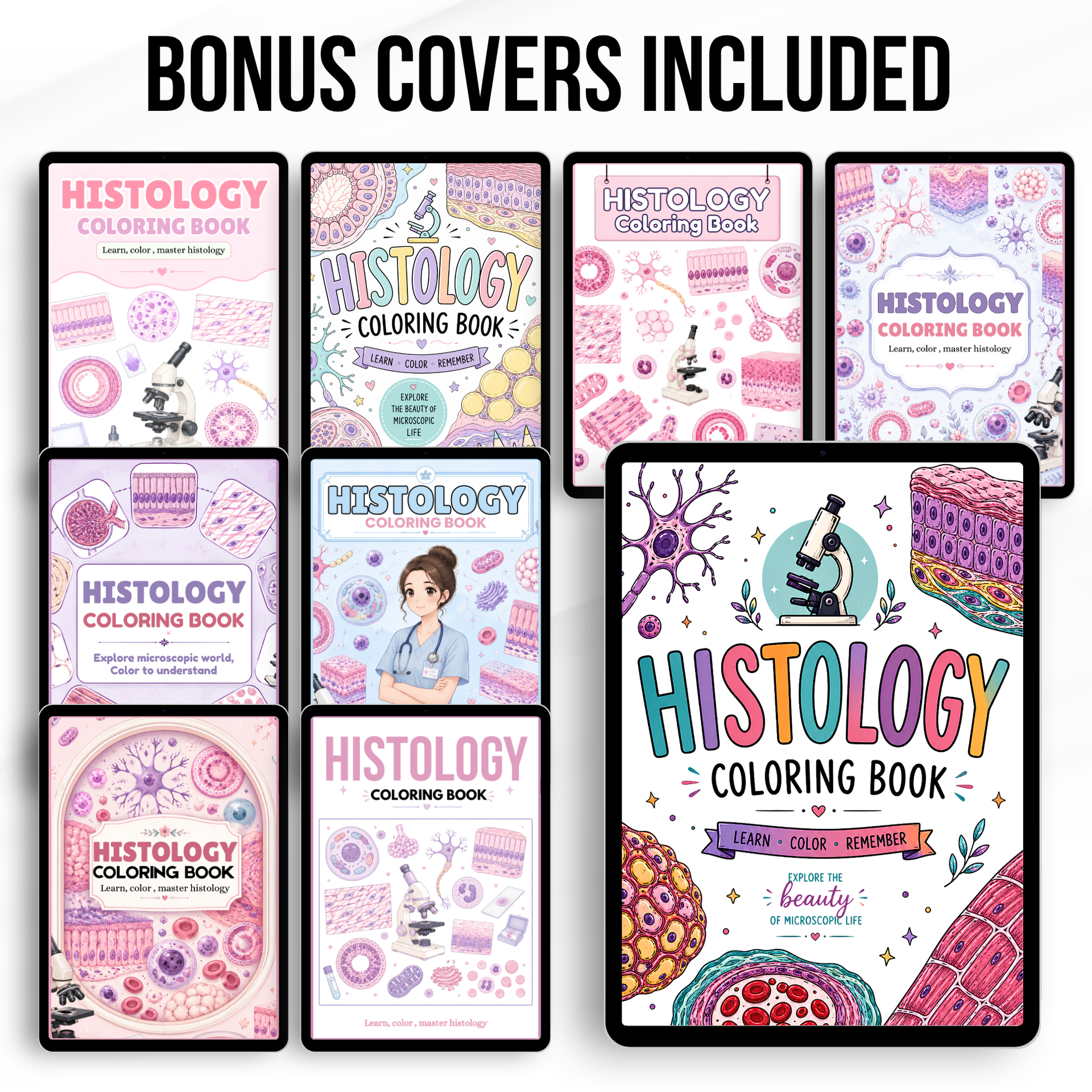 Histology Study Guide Printable PDF, Anatomy Coloring Book for Nursing Students, Cell Tissue Organ System Digital Download