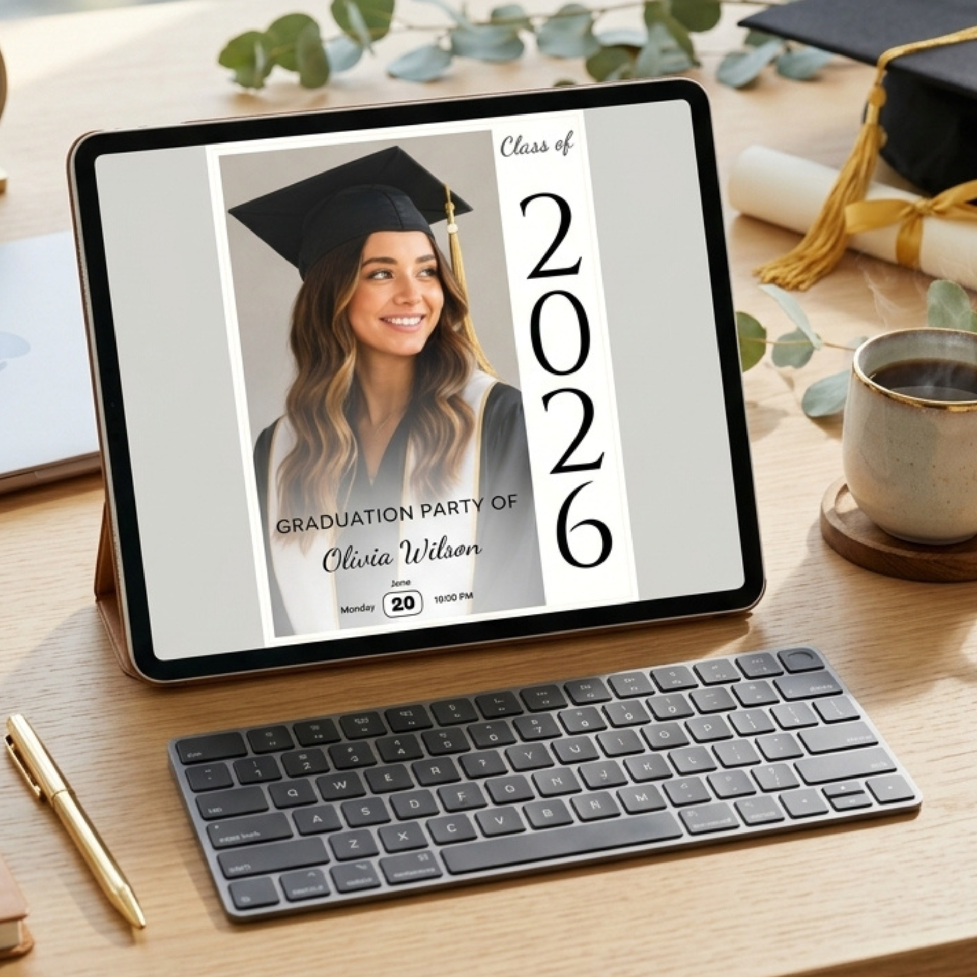 Graduation Party Invitation Template, Photo Invite, Editable in Canva, Instant Download, Print at Home in Minutes