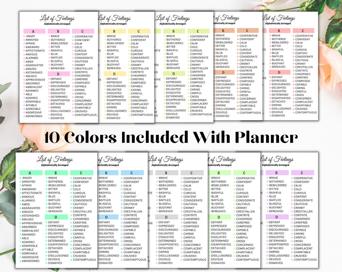 Therapy Journal | Therapy Worksheet | Printable & Editable | Instant Download | Therapy Notes | DBT Journal | 38 Pages and 10 colours
