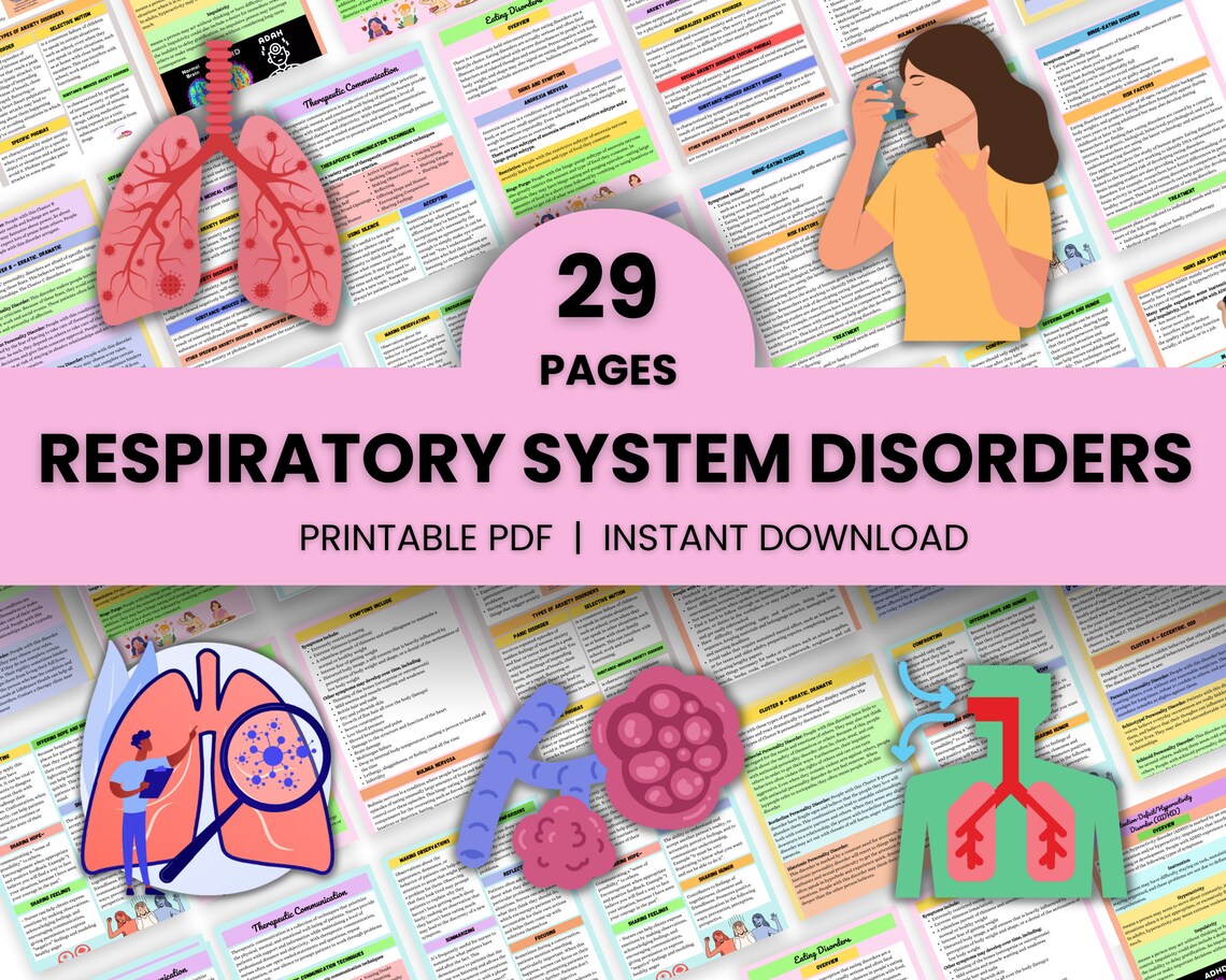 Respiratory System Bundle | Med Surg Nursing Study | Instant Download | Respiratory med surg | 29Pages | PDF