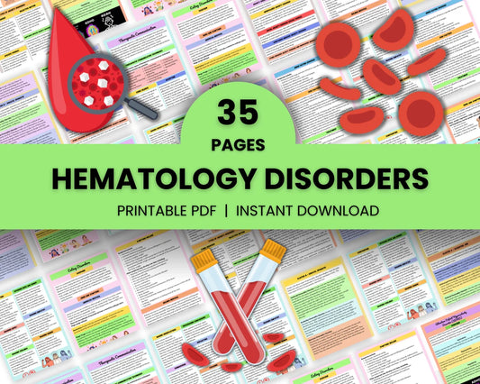 Hematology Disorders | Nursing Notes | 35 Pages Bundle | Nursing Study Guide | Printable Notes | Instant Download | Med Surg Notes