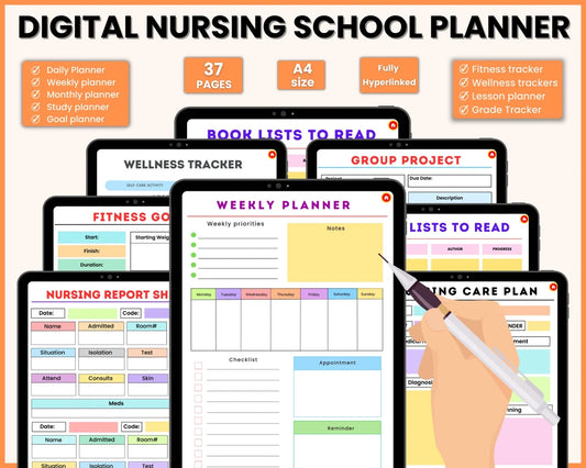 Digital Nursing School Planner 37Pages – Nursing Notes (Printable PDF)