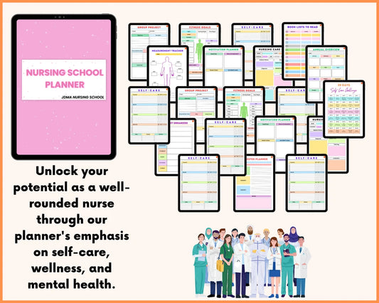 Digital Nursing School Planner 37Pages | Nursing Notes | Planner For Nursing | Nursing Study Guide | Instant Download | Printable Planner