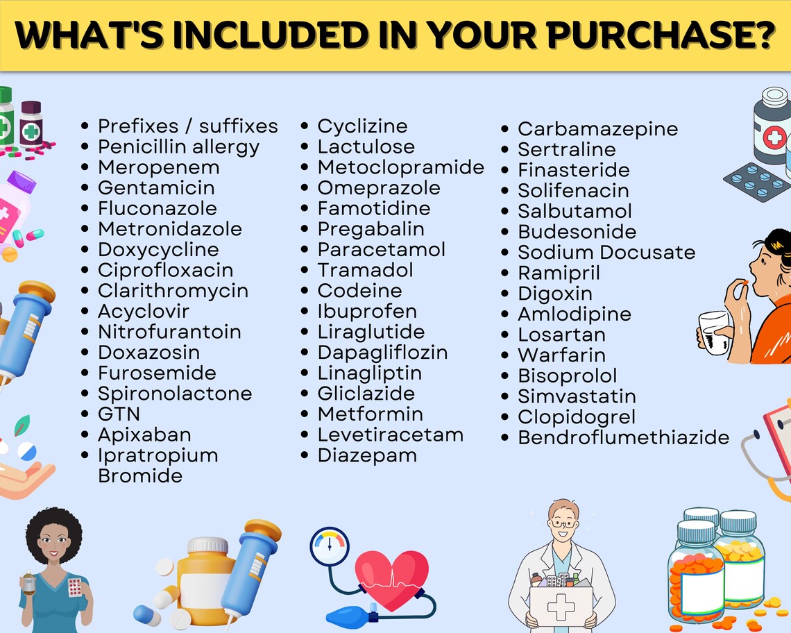 Common Medications Bundle Flashcards and Stickers | Medication Administration | Nursing Revision | Digital Nurse Bundle | Instant Download