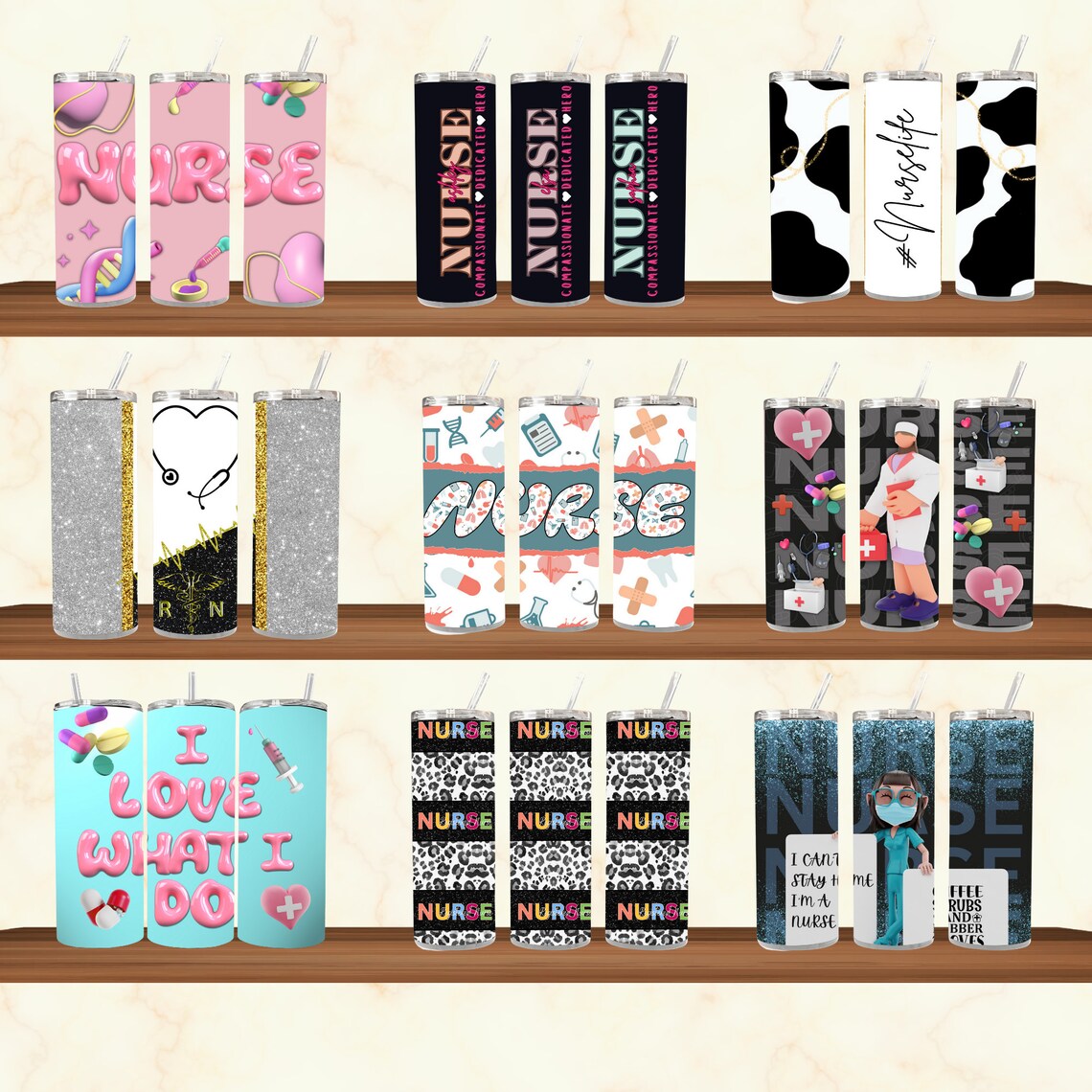 300+Nurse Tumbler Wrap Bundle | 20 oz Skinny Tumber Wrap | Medical Sublimation Designs Wrap | Instant Download | Nurse Life Wrap PNG