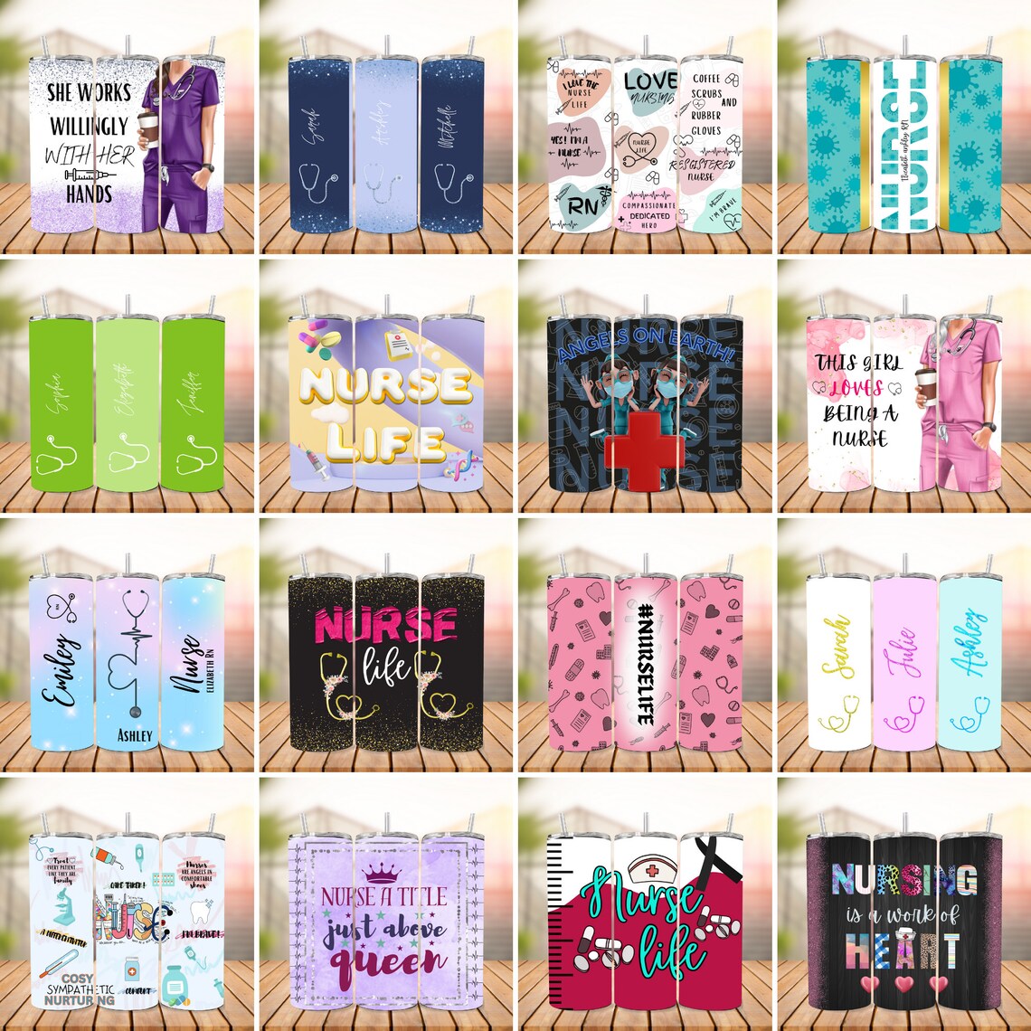 300+Nurse Tumbler Wrap Bundle | 20 oz Skinny Tumber Wrap | Medical Sublimation Designs Wrap | Instant Download | Nurse Life Wrap PNG