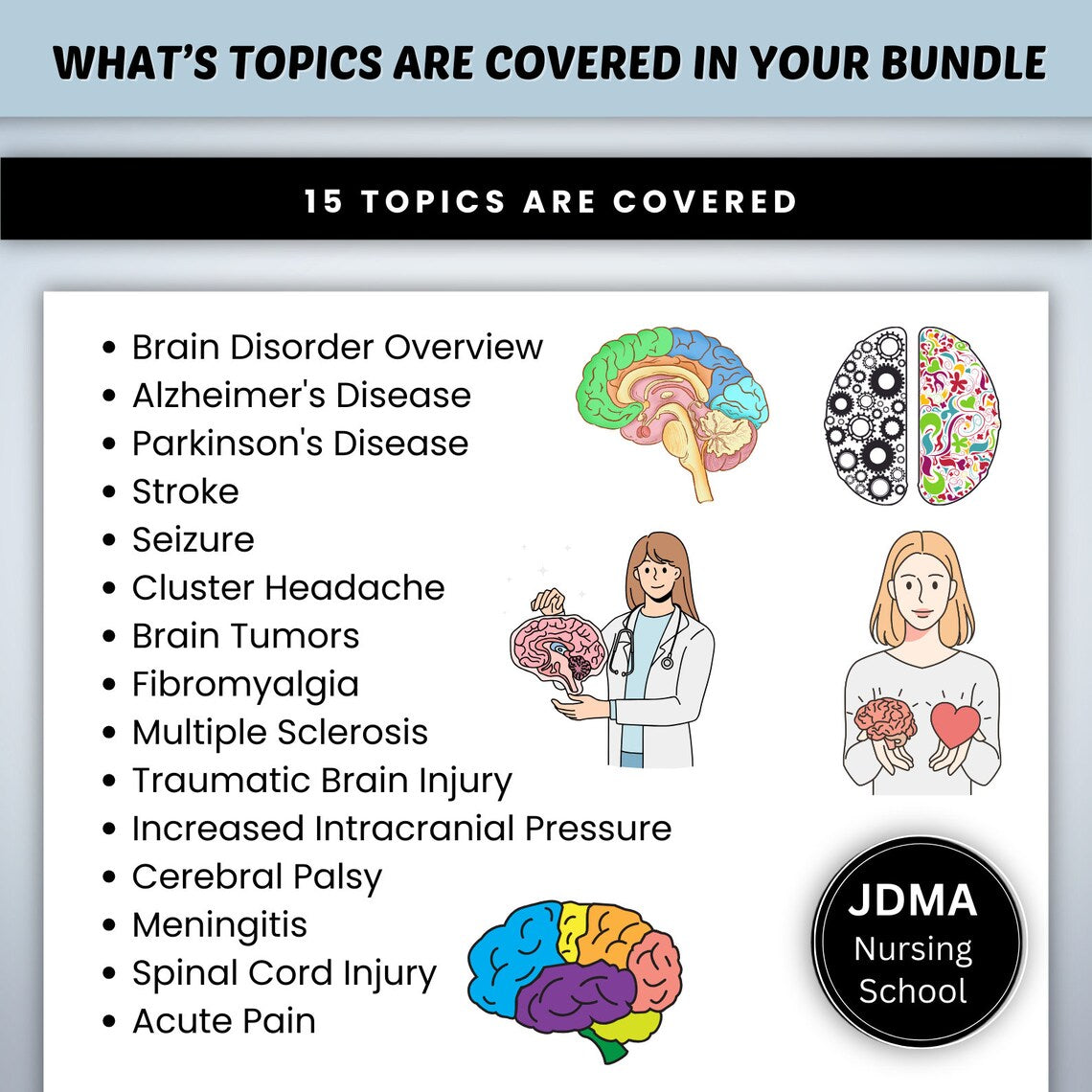 The Brain Disorder System | Disorder Bundle | Med Srug Study | Neuro Nurse Study Guide | Digital Notes PDF | Nervous System Notes