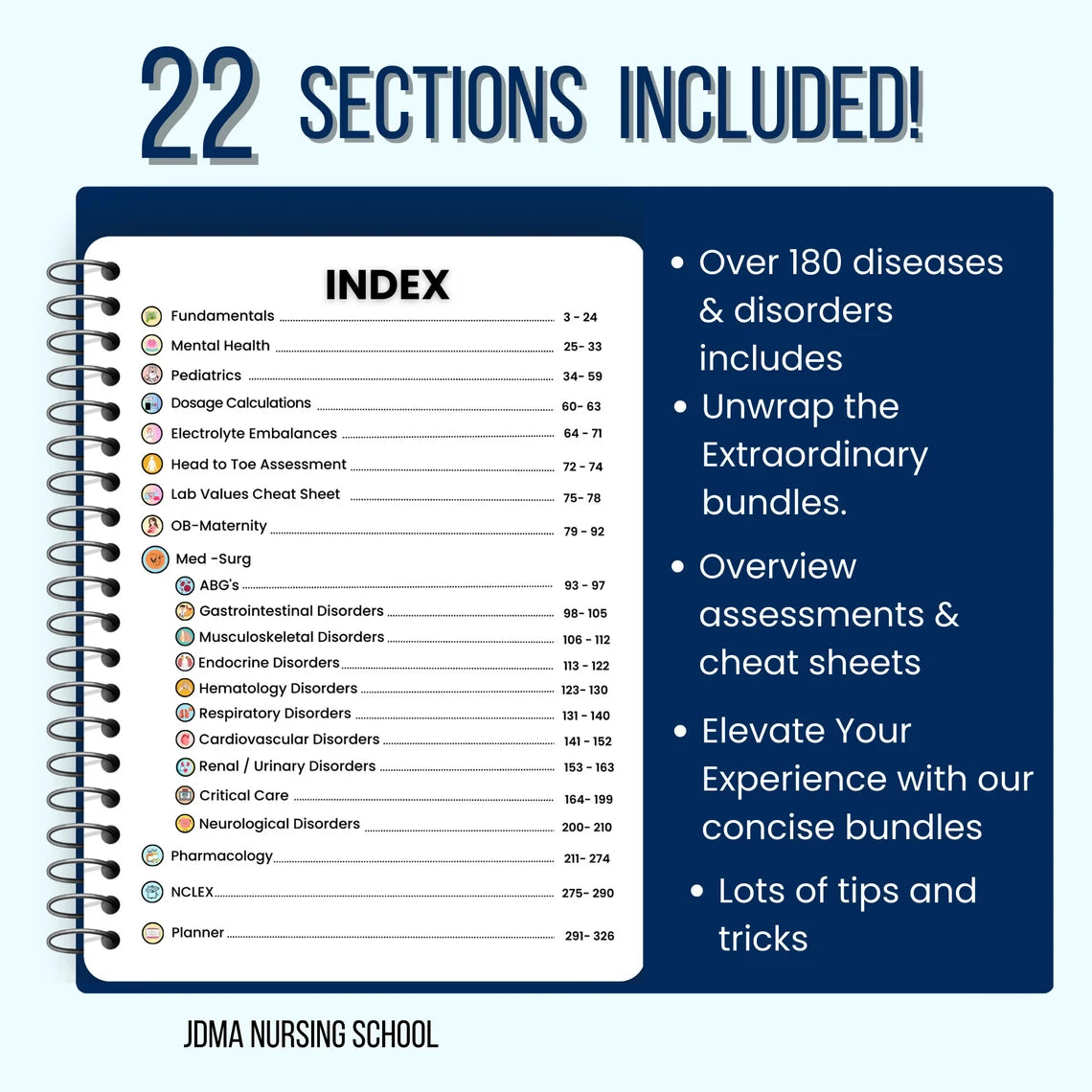 Nursing Mastery Bundle 326+pages – Nursing School Book (Printable PDF)