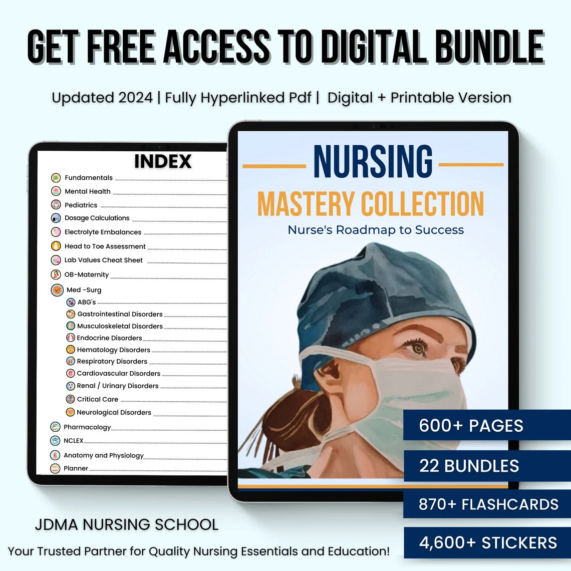 Nursing Mastery Bundle 326+pages – Nursing School Book (Printable PDF)