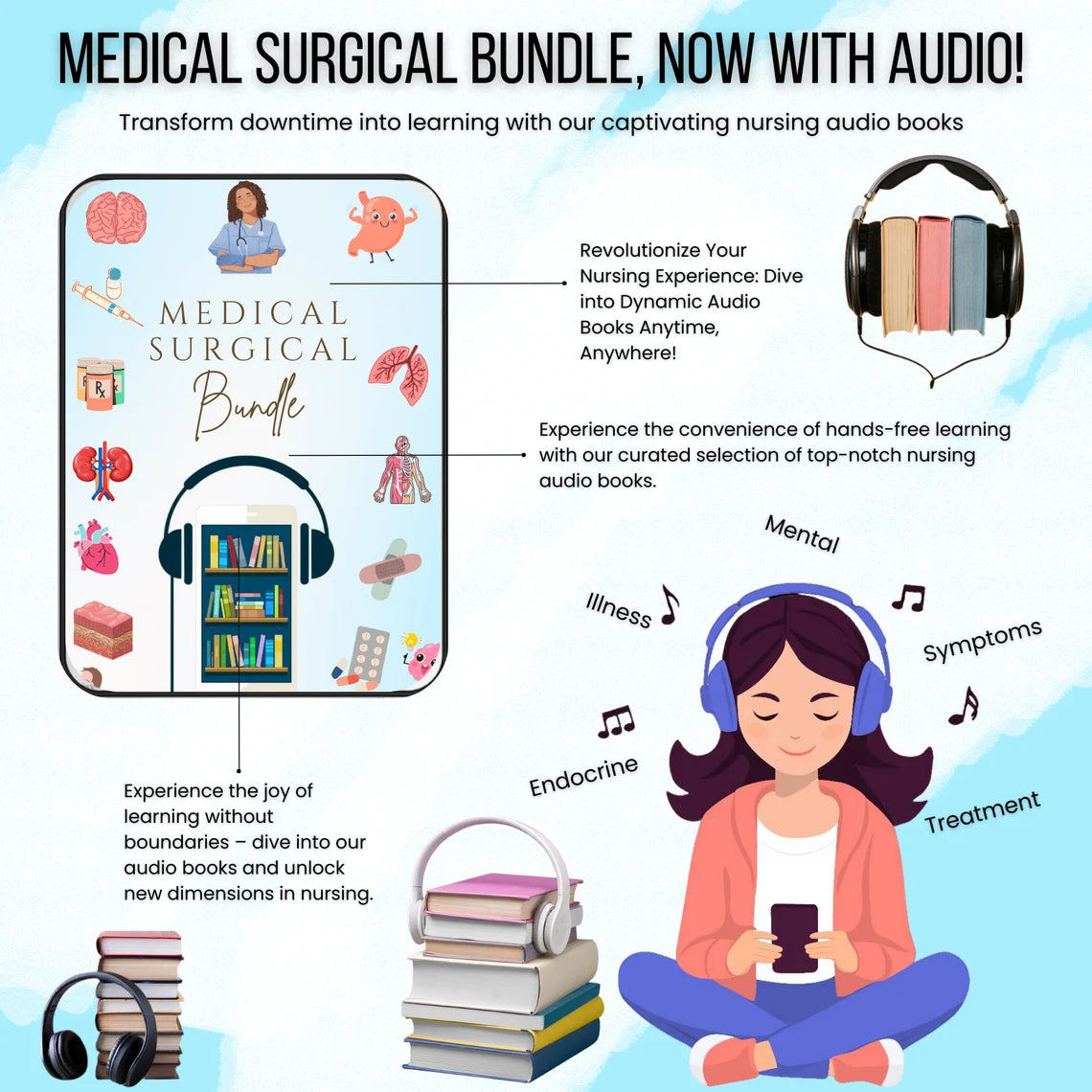 Medical Surgical Bundle fully Hyperlinked With Audio Book | Updated 25-26 | Med Surg Notes | Nursing Study Guide | Med-Surg | Nursing School