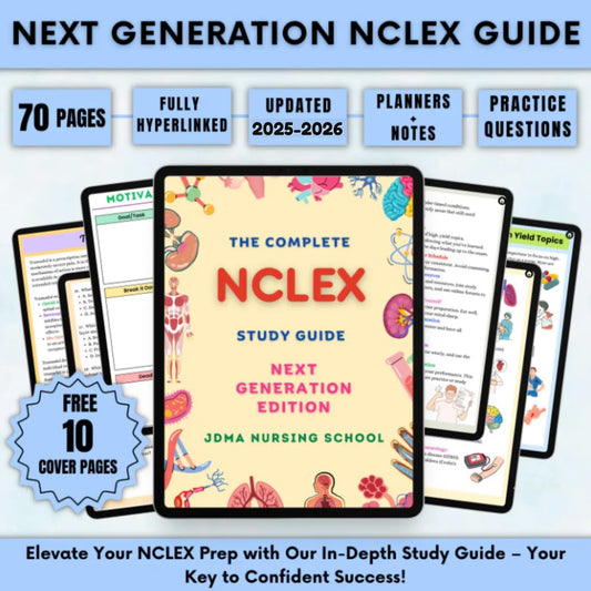 NCLEX Bundle for Next Gen NCLEX with 10 cover pages | Nclex notes | Nclex review | Instant Download | Nclex prep | Printable PDF