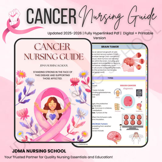 Cancer Study Bundle Hyperlinked with Quizzes, Flashcards or Stickers | Nurse Notes | Med Surg Guide | Breast Cancer | Nursing Study Notes