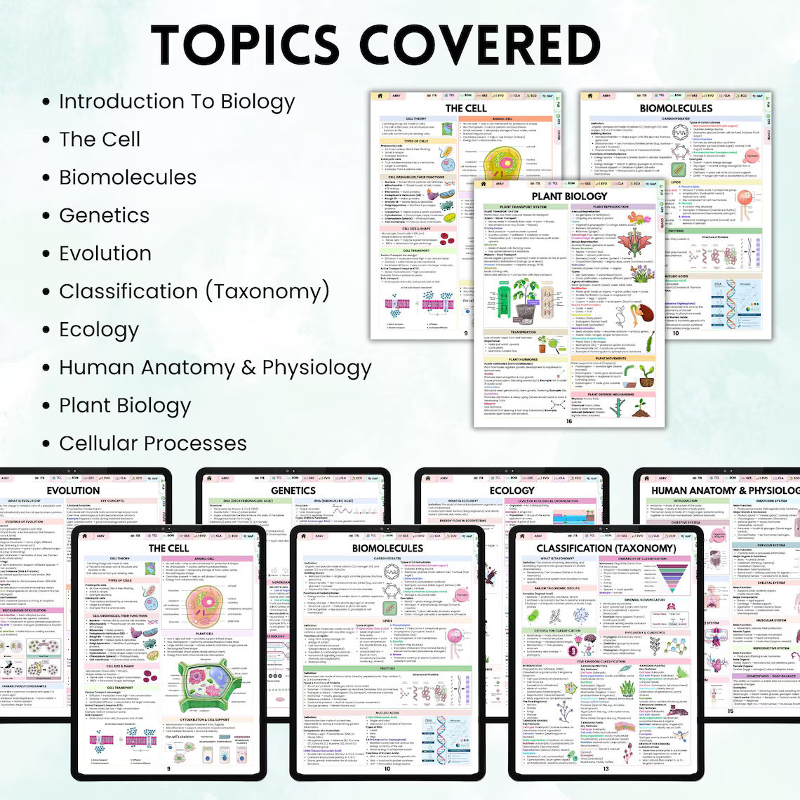 Biology Quick Study Reference Guide, Study Aid For Students, Science Quick Reference, Biology Memory Aid, Instant Download