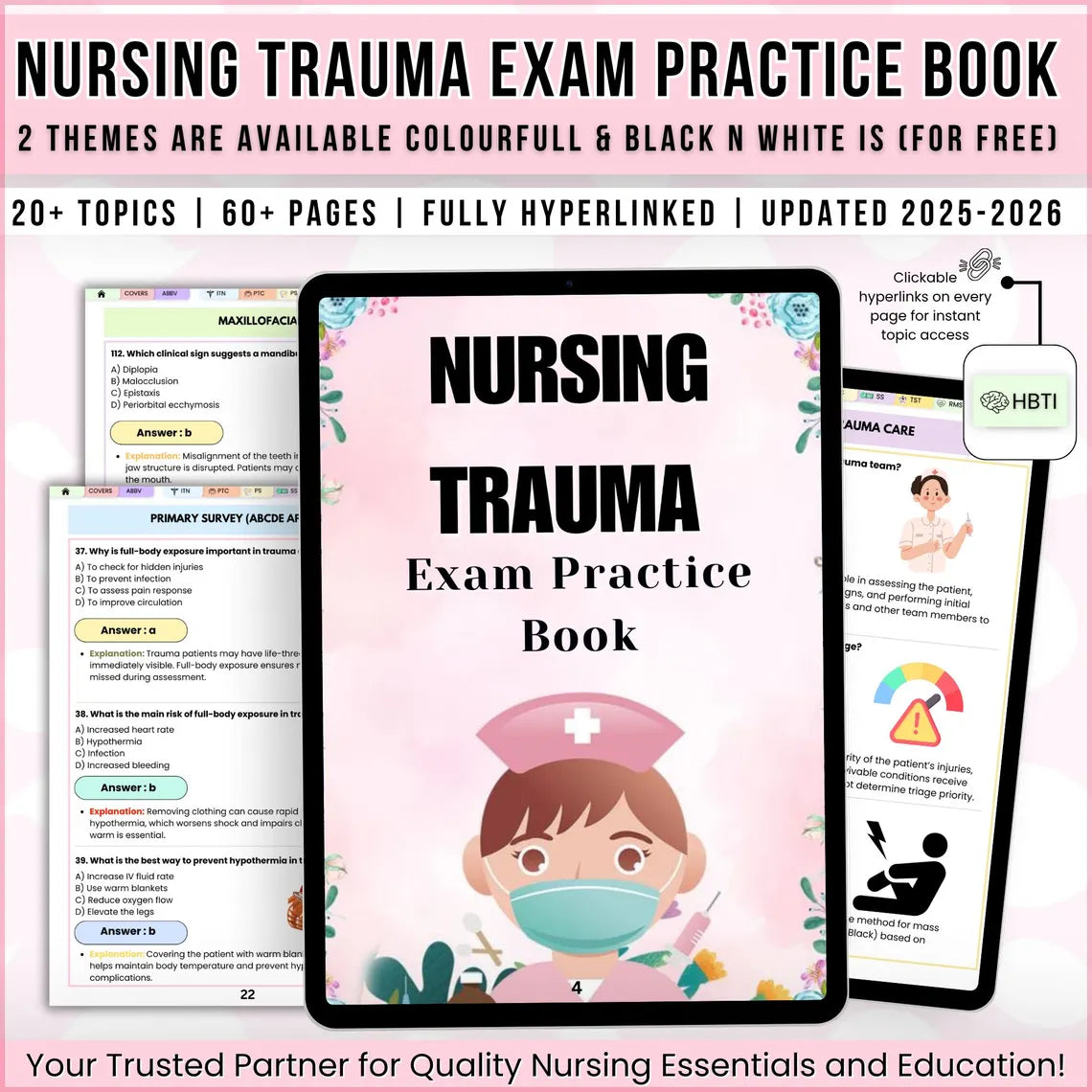 Trauma & Emergency Nursing Study Guide | Practice Questions for ER Nurses | Digital Hyperlinked PDF