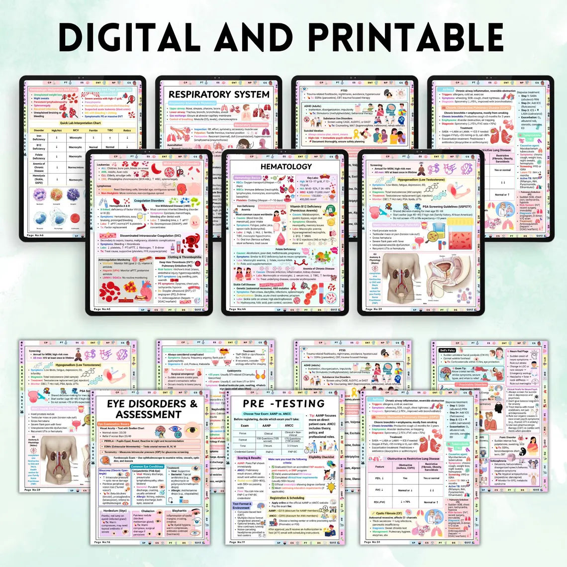 Family Nurse Practitioner Study Guide | Nursing Study Resource | 130+ Pages FNP Learning Notes | Printable NP Study Material
