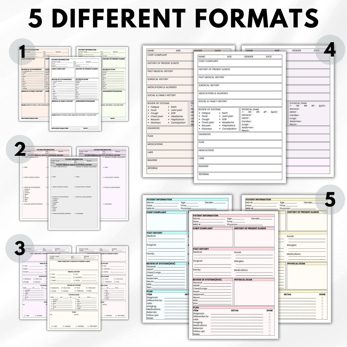 Medical H&P Notebook, 80+ Pages Bonus Digital Papers, History And Physical Notes, Med And Nursing Clinical Journal, Instant Download