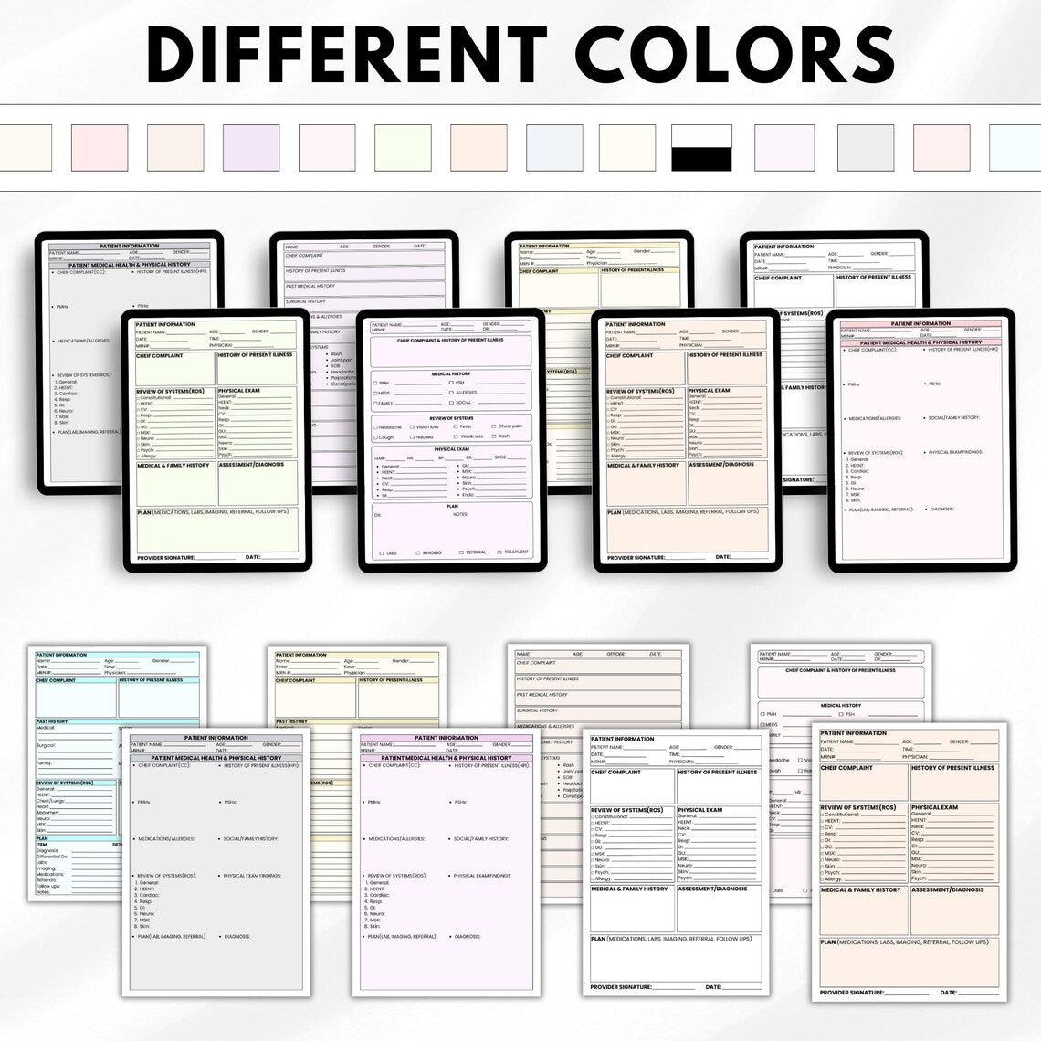 Medical H&P Notebook, 80+ Pages Bonus Digital Papers, History And Physical Notes, Med And Nursing Clinical Journal, Instant Download