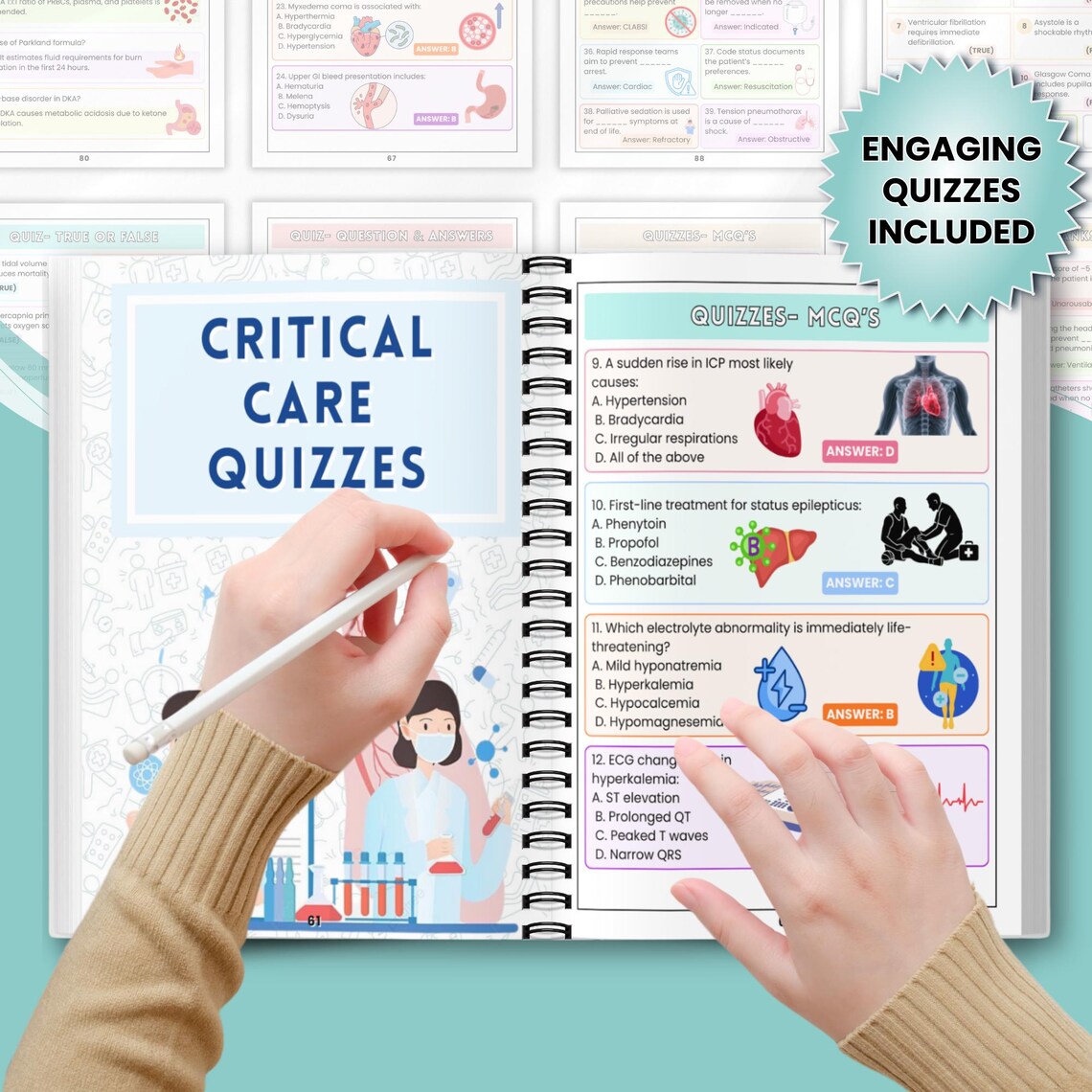Critical Care Nursing Cheat Sheet | ICU Quick Reference | Nursing Study Pack + Bonus Critical Care Flashcards | PDF Digital Download