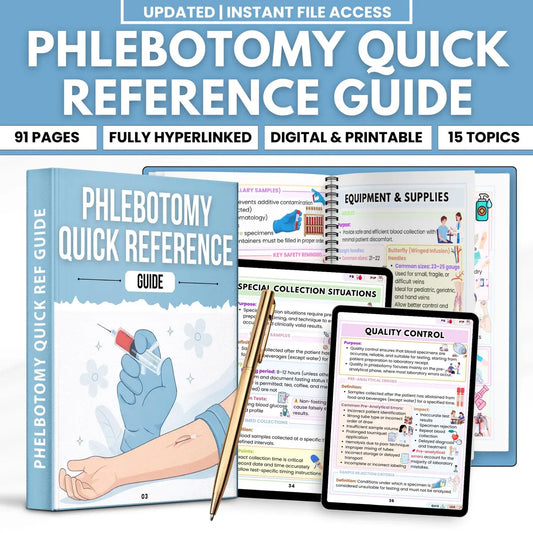 Phlebotomy Reference Guide PDF | Venipuncture Study Notes | Blood Draw & Order of Draw Chart