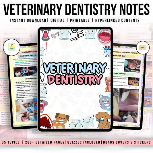 Veterinary Dentistry Notes Hyperlinked Bundle (Hyperlinked PDF)