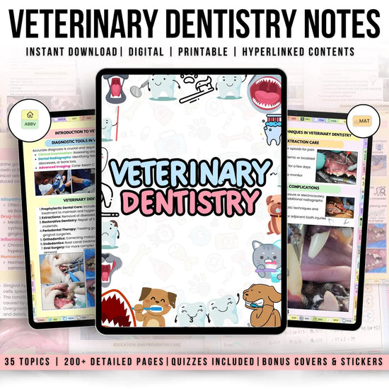 Veterinary Dentistry Notes Hyperlinked Bundle (Hyperlinked PDF)