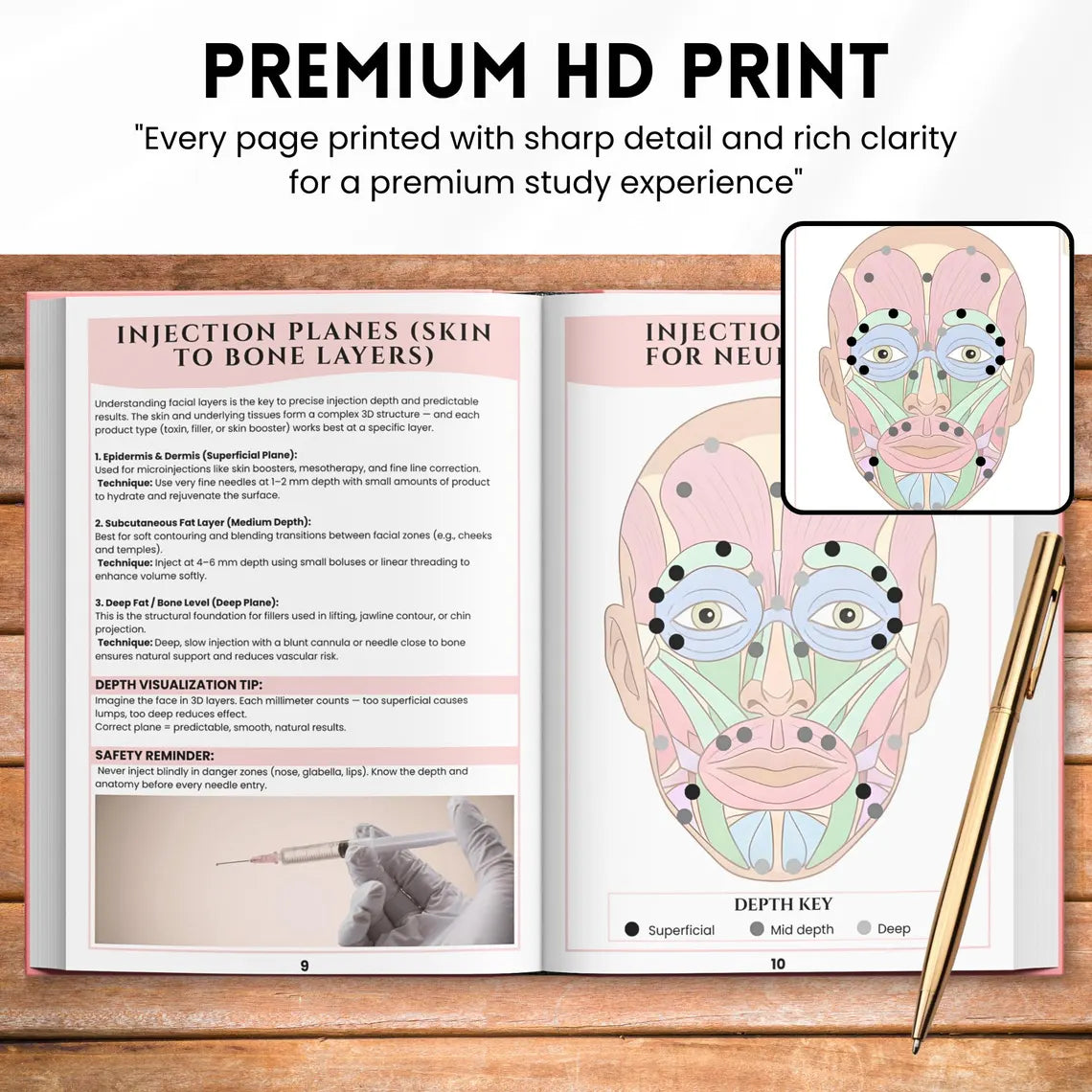 Injector Anatomy Guide Bundle | Facial Anatomy for Injectors | Neurotoxin & Filler Guide | Printed Book + Digital PDF + Log Sheet