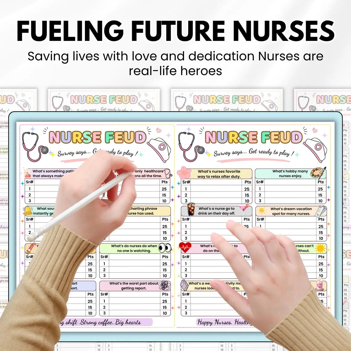 Nursing Feud Game Printable | Nursing School Game for Students | Nurse Appreciation Week Activity | Healthcare Staff | Digital Download