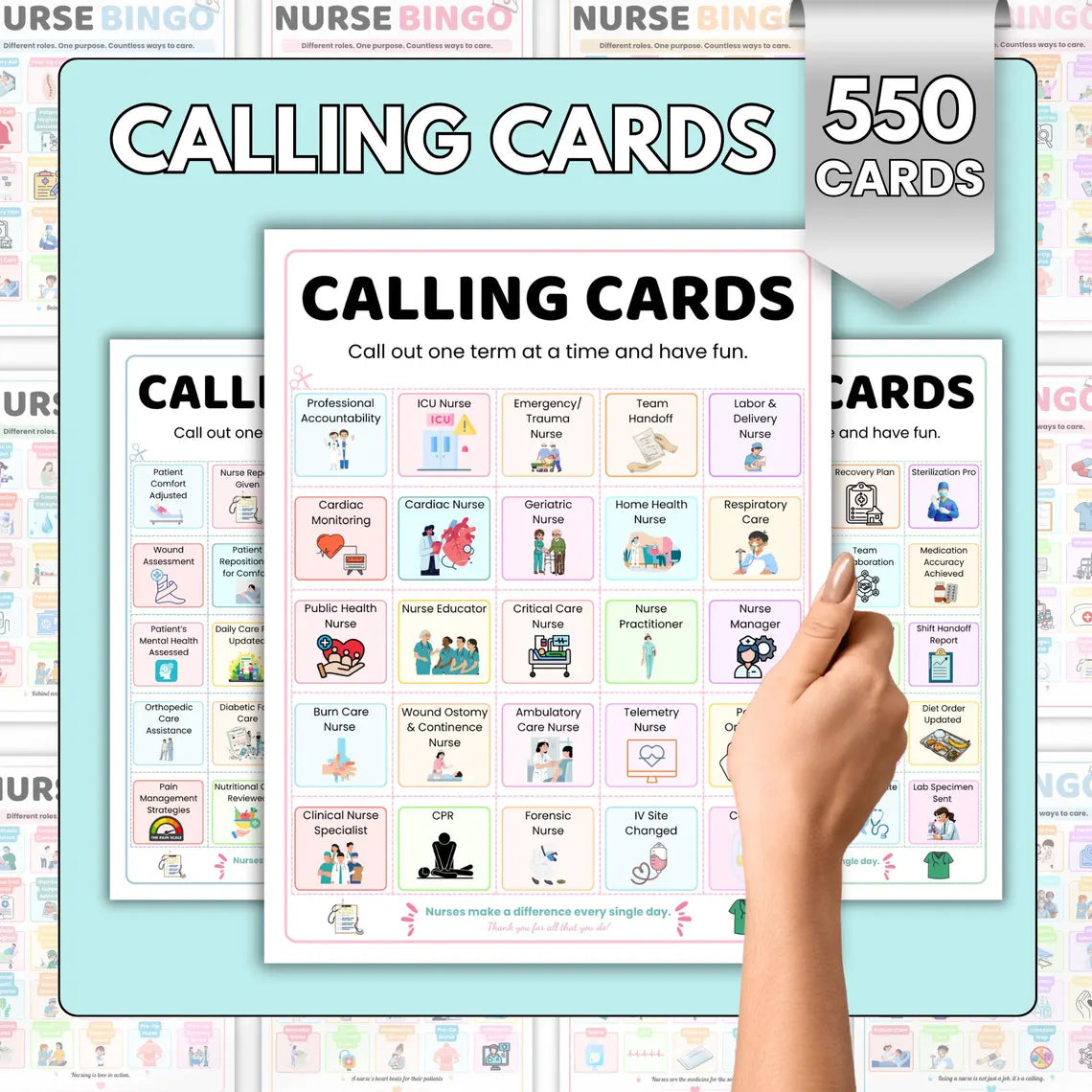 Nurse Bingo Game for Nursing Students | 87 Pages Printable Nursing Bingo | Healthcare Classroom Activity | Instant Download PDF