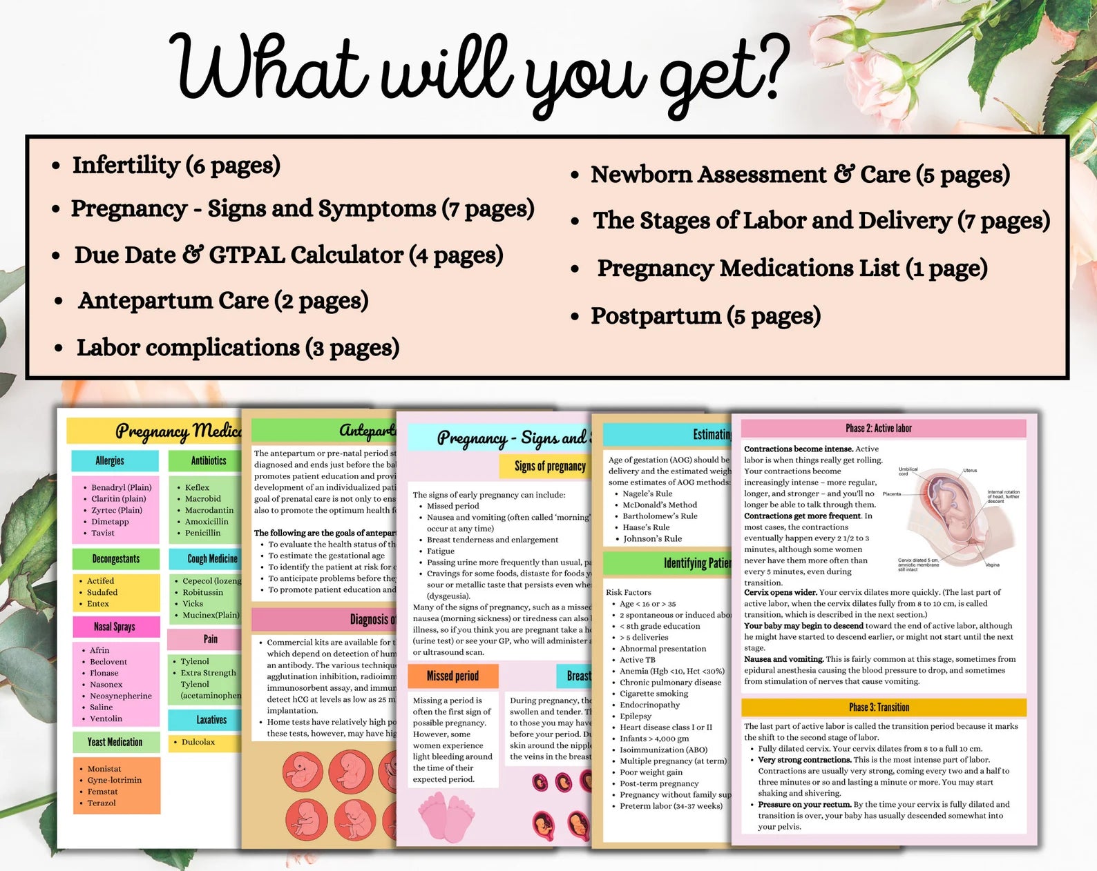 OB Maternity Bundle | Nursing OB | 50 Pages | PDF Digital Download | Maternity Study Guide | Printable Maternity Bundle | Nursing School