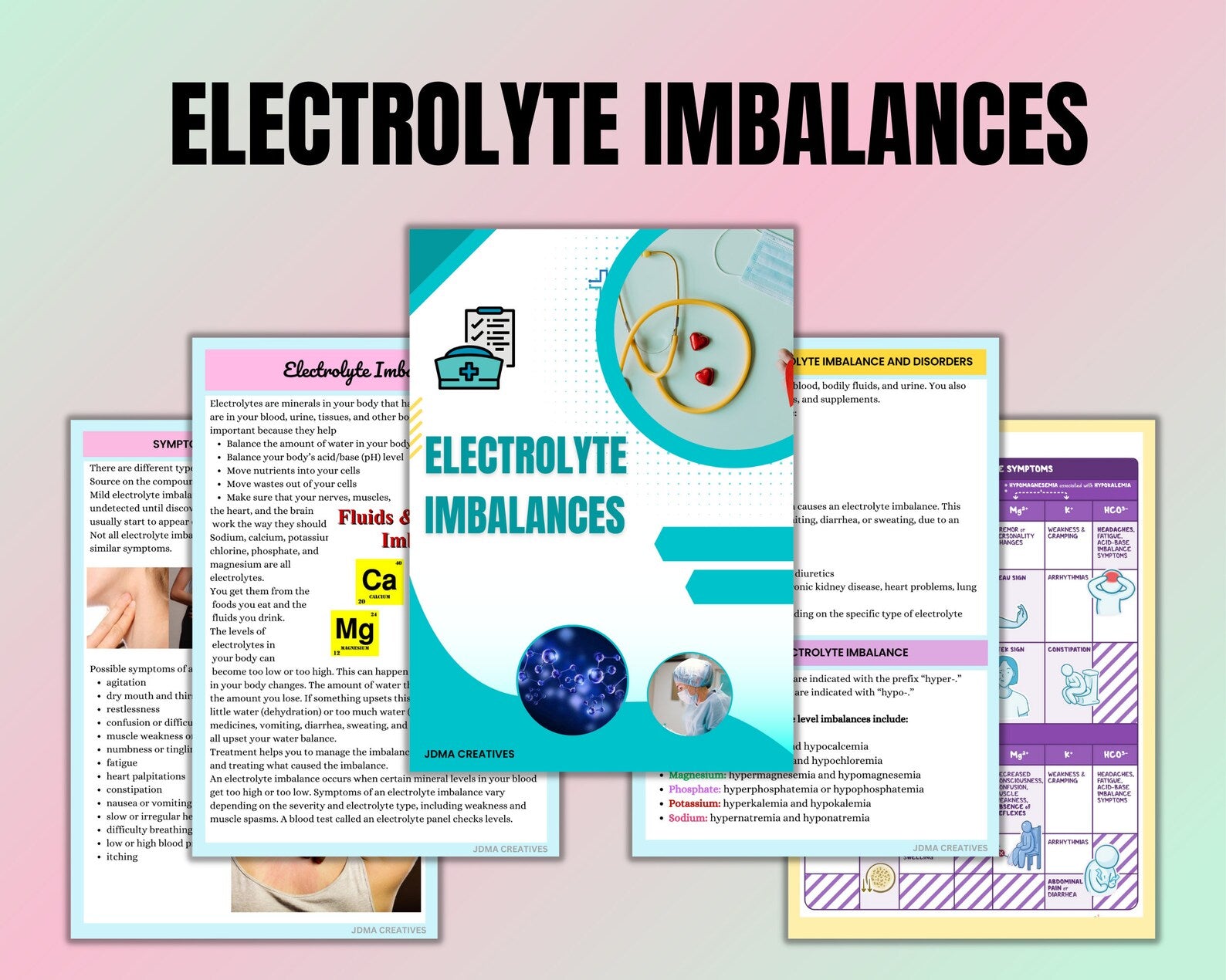 Electrolytes Imbalance Bundle 23 pages | Nursing Notes Guide | Nursing School | Imbalances Guide | Digital Download | Electrolyte Notes