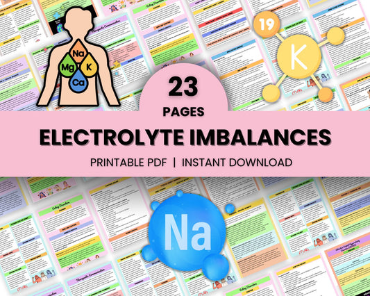 Electrolytes Imbalance Bundle 23 pages – Nursing Notes Guide (PDF)
