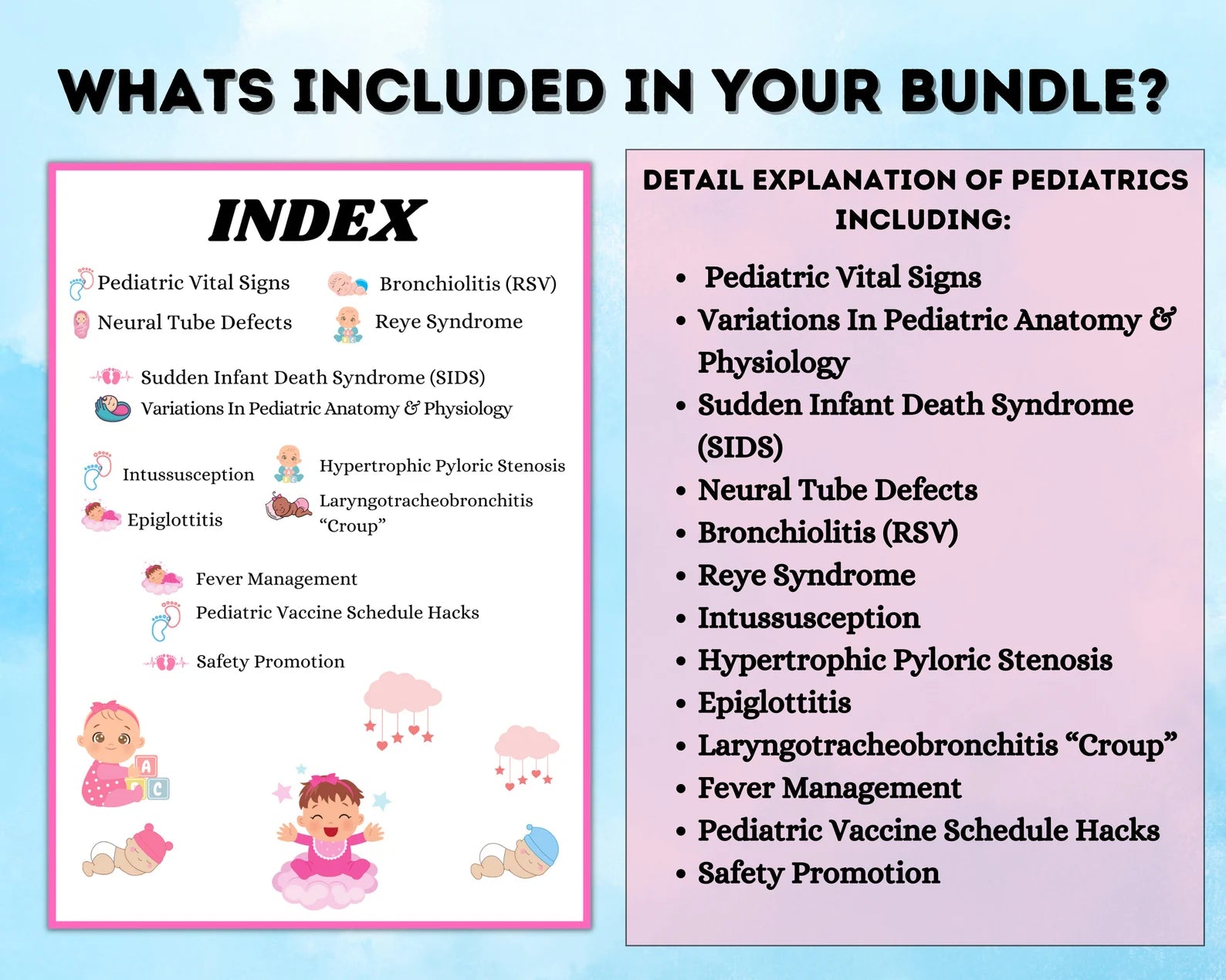 Pediatrics Bundle 76 Pages | Pediatrics Note | Nursing Student Study Guide | Nursing Notes | Nursing Pediatrics | Instant Download