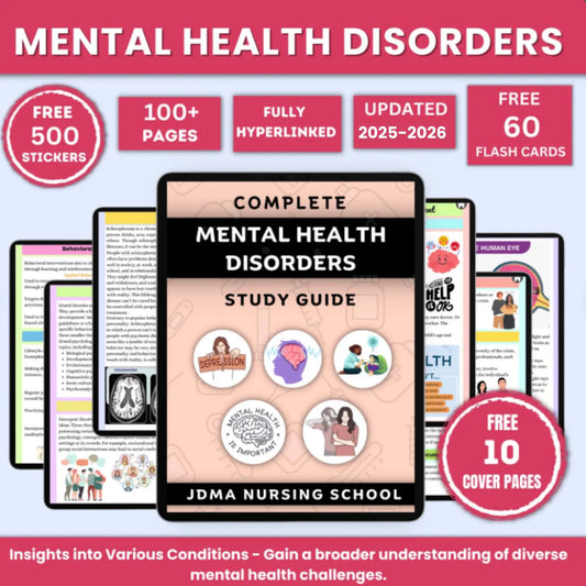 Mental Health Disorder Bundle with Flashcards or Stickers (Printable PDF)
