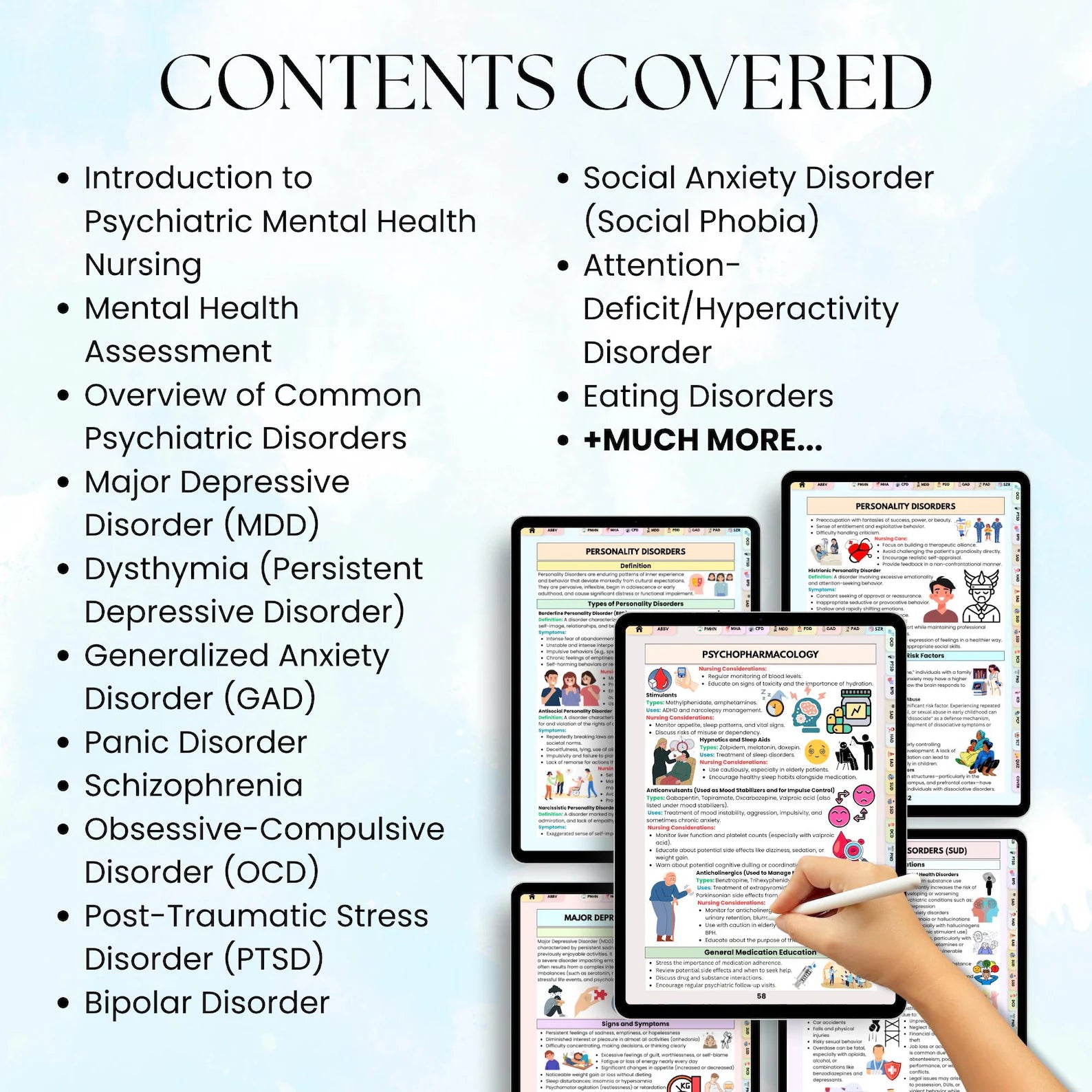 Psychiatric Mental Health Study Guide | Nursing Notes & Psychiatric Nurse Material | 90+ Pages + Bonus Mood Tracker | Instant Download PDF