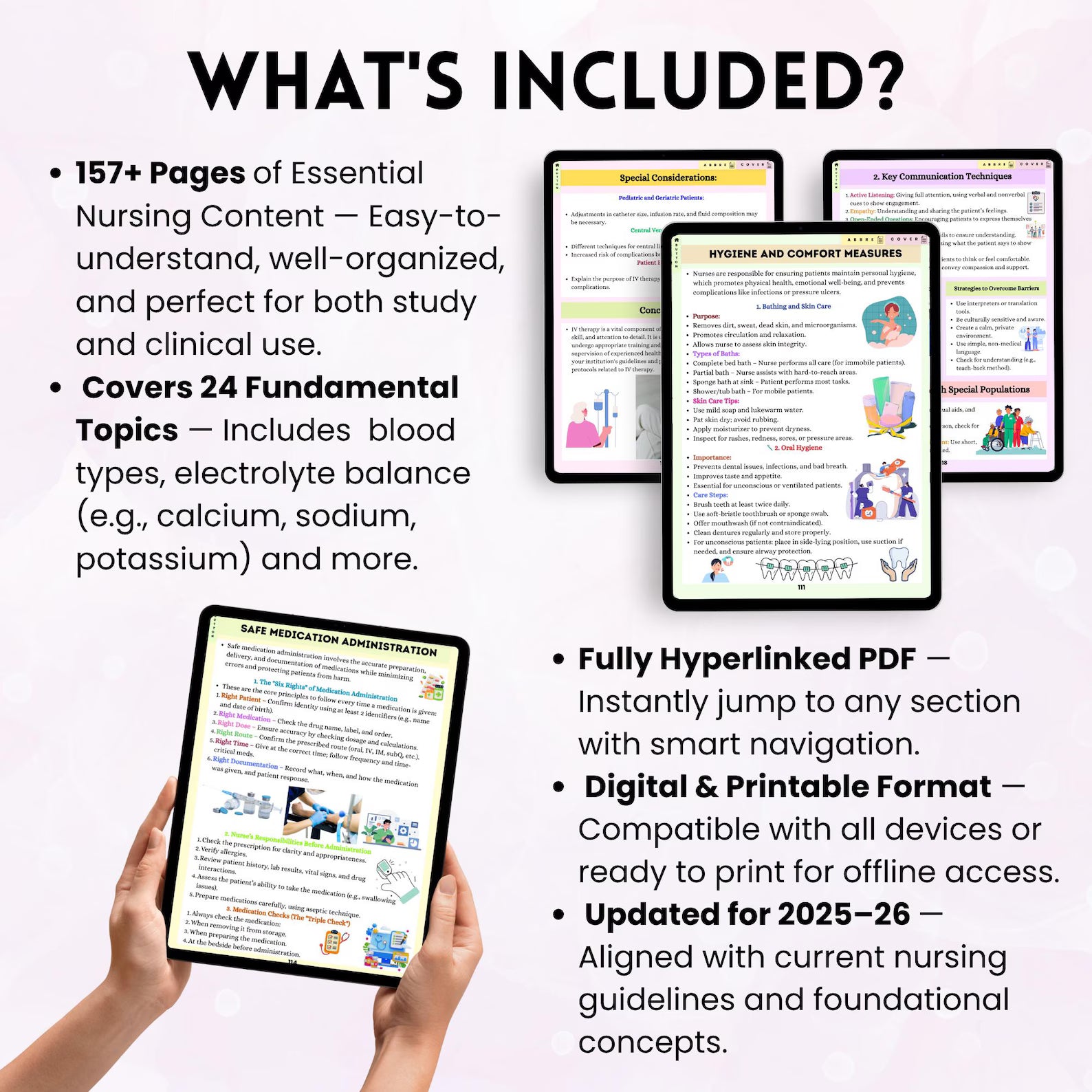 150+ Fundamental Essentials Nursing Bundle, Nursing Study Guide, Included Quiz Bonus Covers, Student Nurse Bundle, Nursing School Printables