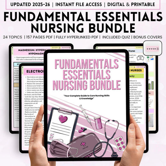 Fundamental Essentials Nursing Bundle – Nursing Study Guide (Printable PDF)