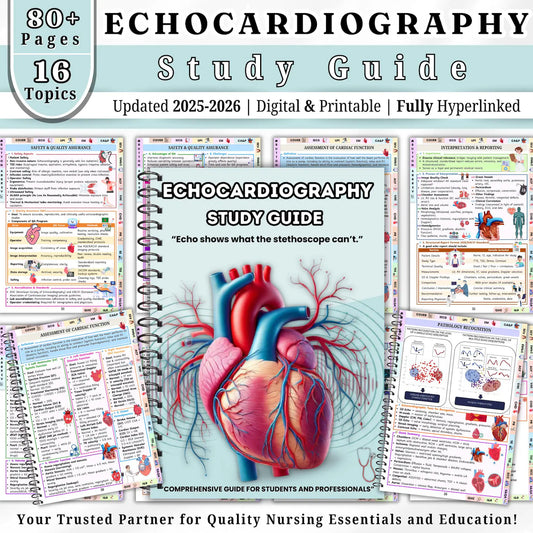 Echocardiography Study Guide – 80 Pages (Hyperlinked PDF)