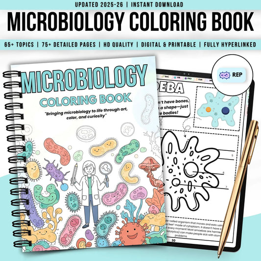 Microbiology Coloring Book – Nursing School Resource (Printable PDF)