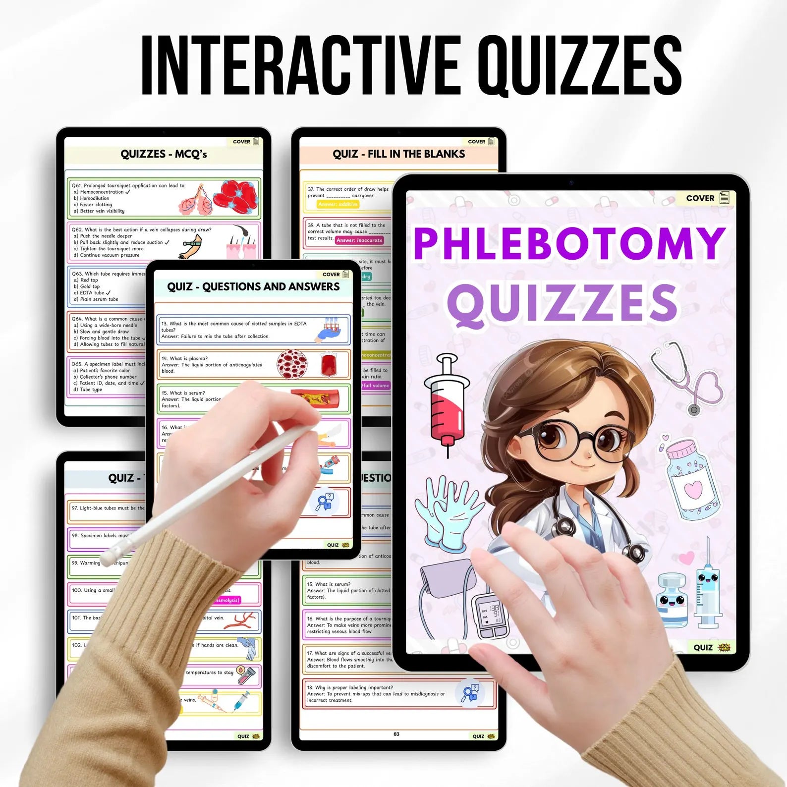 Phlebotomy Study Guide PDF | Blood Draw & Nursing Study Aid | Lab Technician Study | 100 Pages | Included Quizzes | Medical Printable