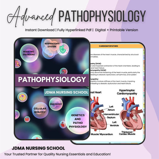 Pathophysiology Bundle with Flashcards, Quizzes, Stickers (Hyperlinked PDF)