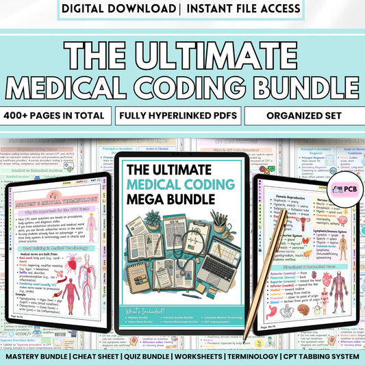 Medical Coding Study Bundle – 400+ Pages, ICD-10 & CPT (PDF)
