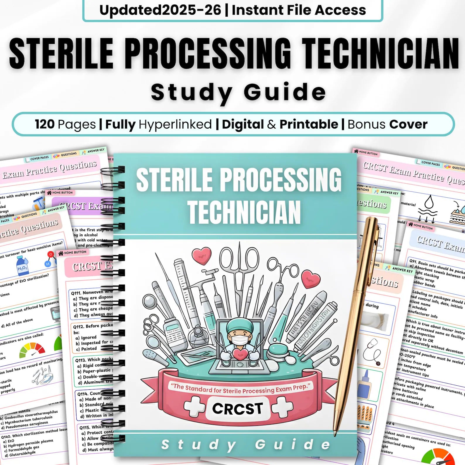 Sterile Processing Study Guide | CRCST Study Resource | 120+ Questions | Nursing Student Material | Instant Download