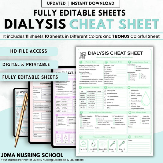 Dialysis Cheat Sheet PDF – Hemodialysis Nursing Notes (Printable PDF)