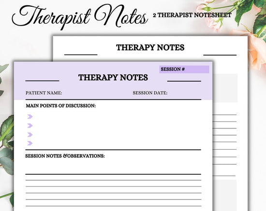 Therapist Session Notes Template – Printable Note Sheet (PDF)