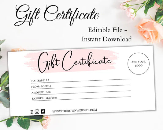 Gift Voucher Template | Editable Gift Coupon | Gift Certificate | Custom Gift Voucher | Instant Donwload