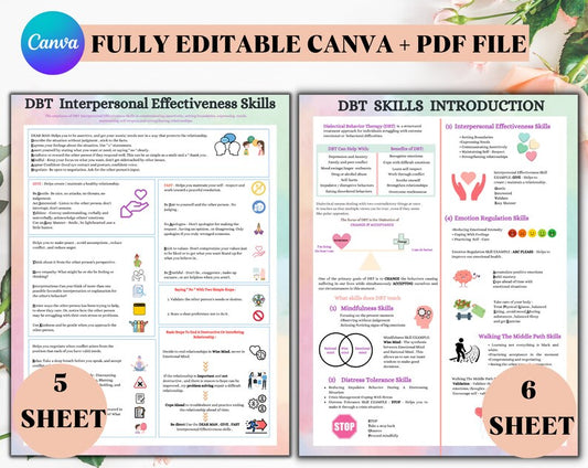 DBT Coping Skill Cards | DBT Cards | Printable Cards | DBT Skills Tracker | Instant Download