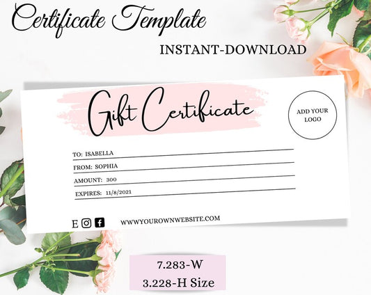 Gift Voucher Template | Editable Gift Coupon | Gift Certificate | Custom Gift Voucher | Instant Donwload