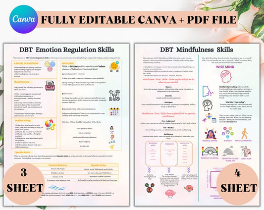 DBT Coping Skill Cards | DBT Cards | Printable Cards | DBT Skills Tracker | Instant Download