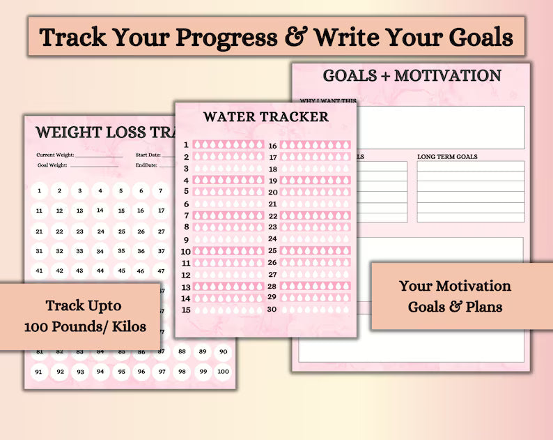 Weight Loss Tracker | Weight Loss PDF | Weight Tracker | Instant Download | Fitness Tracker | Calories Calculator